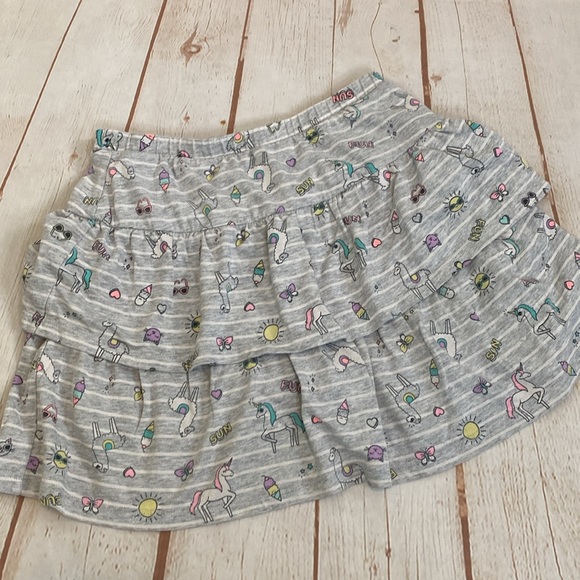 Jumping Beans Gray Comic Unicorn, Llama, Ice Cream Print Scooter Skirt / Skort - Picture 3 of 5